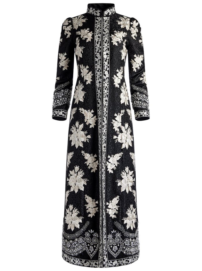 THOMAS EMBROIDERED COAT - BLACK/SILVER image 5 - Alice And Olivia