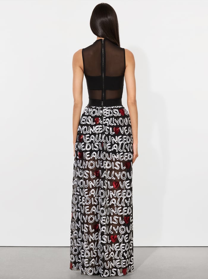 A+O X THE BEATLES LEVON SEQUIN BALLGOWN SKIRT - ALL YOU NEED IS LOVE image 3 - Alice And Olivia