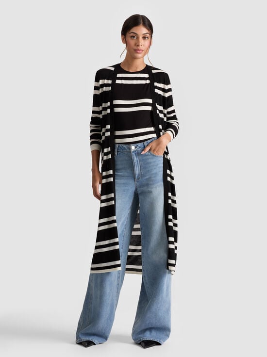 BLACK/ECRU-CALLAN MAXI CARDIGAN