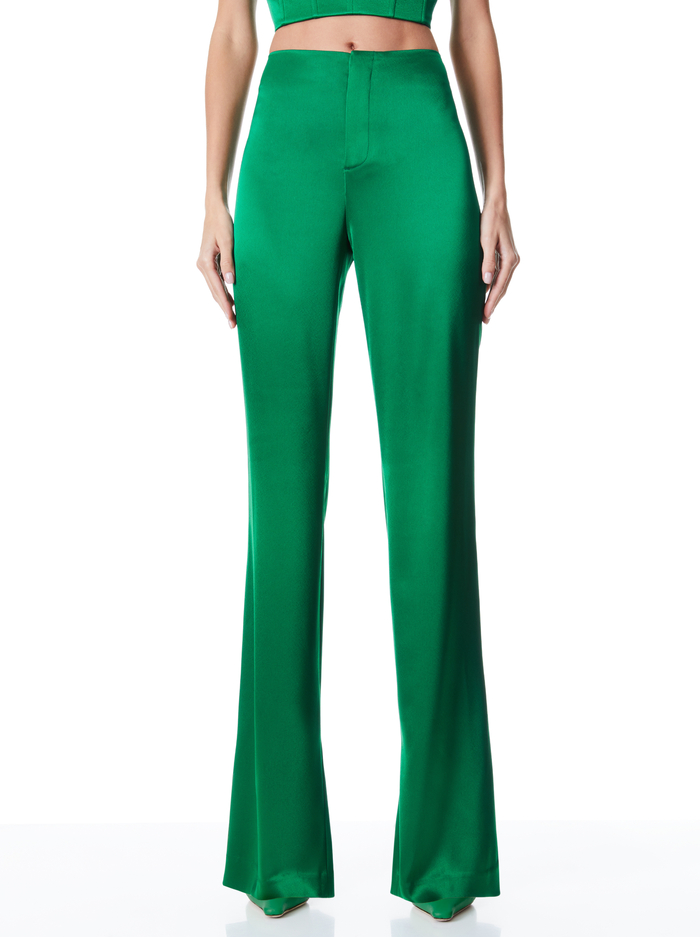 TEENY FIT FLARE BOOTCUT PANT - EMERALD - Alice And Olivia