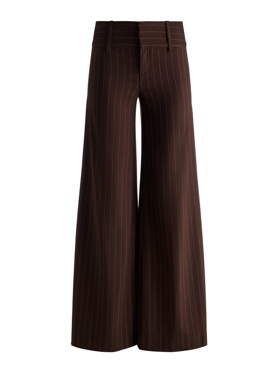 DARK CHOCOLATE/OFF WHITE-OLIVIA WIDE LEG PANT