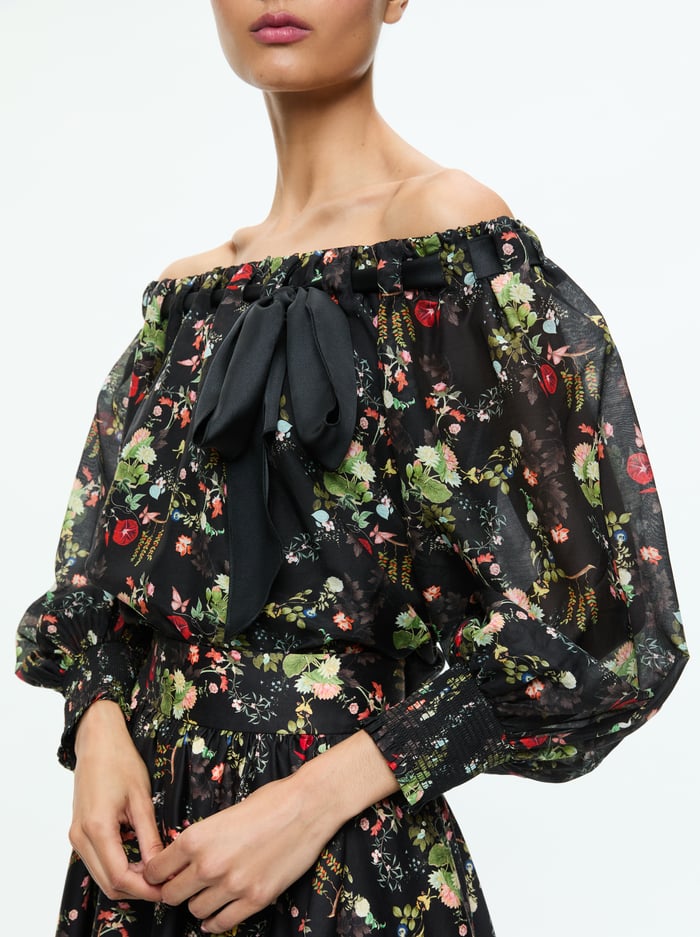 ALTA OFF THE SHOULDER TOP - BLUSH KISS BLACK image 3 - Alice And Olivia