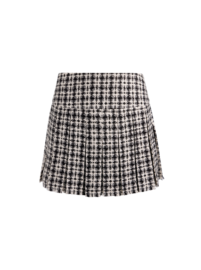 EMILIE TWEED MINI SKIRT - BLACK/OFF WHITE image 5 - ALICE + OLIVIA