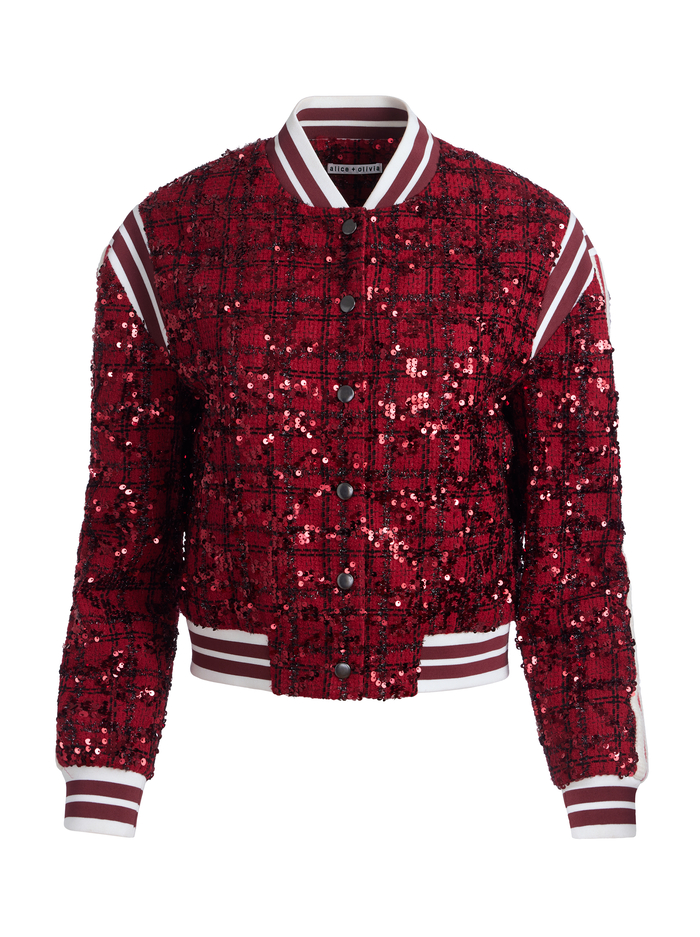 KERI VARSITY JACKET - GARNET image 6 - Alice And Olivia
