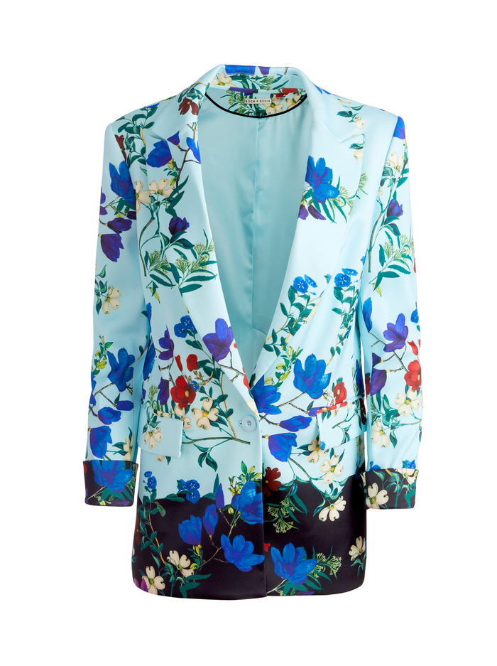 JUSTINE ROLLED CUFF BLAZER - BEAUTIFUL BLOOMS LG JULEP image 5 - Alice And Olivia