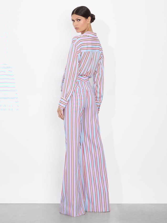 DYLAN PANT - TEAKWOOD STRIPE MINERAL BLUE/B image 2 - Alice And Olivia