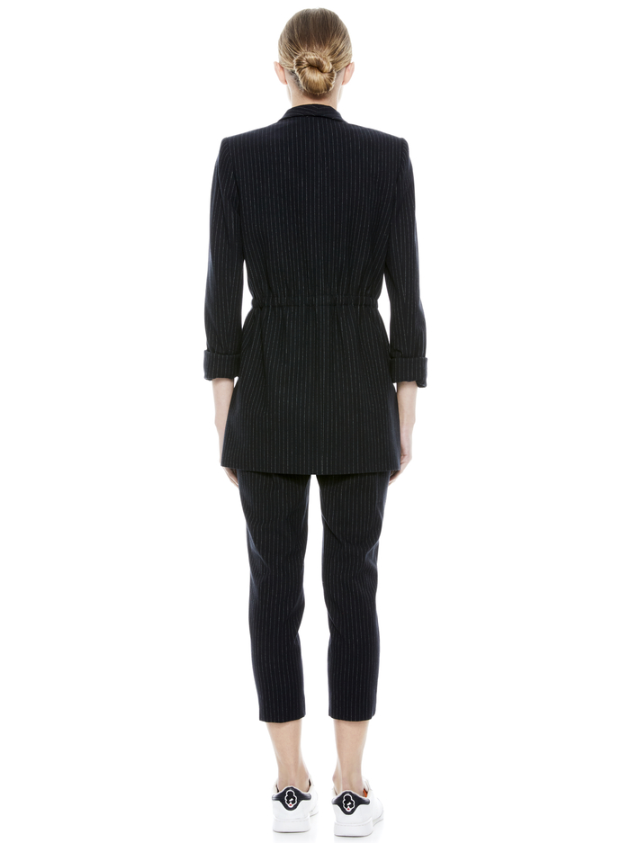 TOKYO PINSTRIPE JOGGER - BLACK/WHITE image 1 - ALICE + OLIVIA