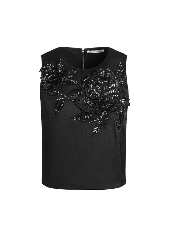 LE PARISIEN BLACK/GUNMETAL-AMAL EMBELLISHED TANK