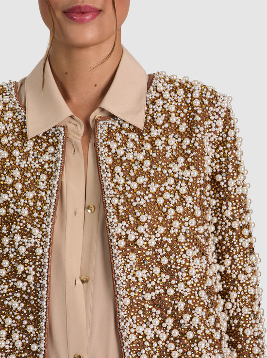 CAMEL/MULTI-KIDMAN EMBELLISHED JACKET