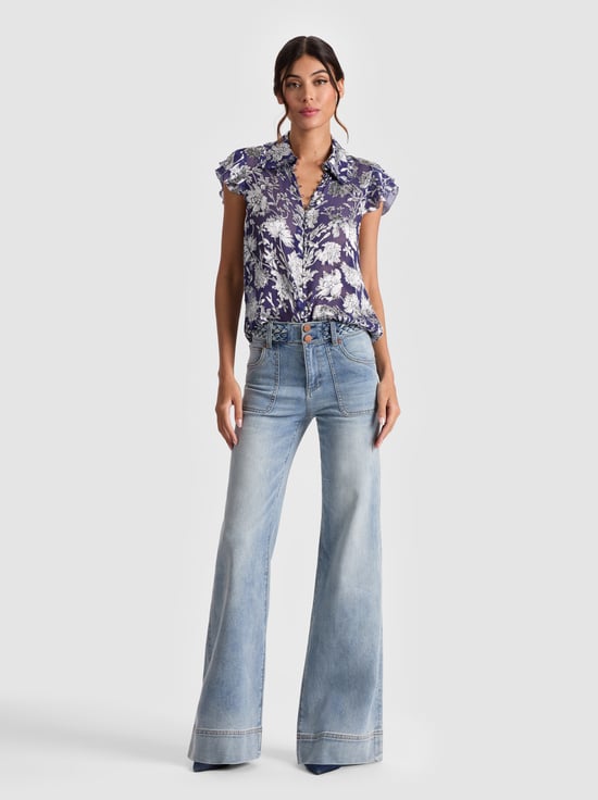 BLOOMING WILD INDIGO-MARTEL BLOUSE