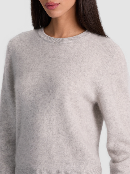 STORM GREY HEATHER-CAROLEE CASHMERE PULLOVER