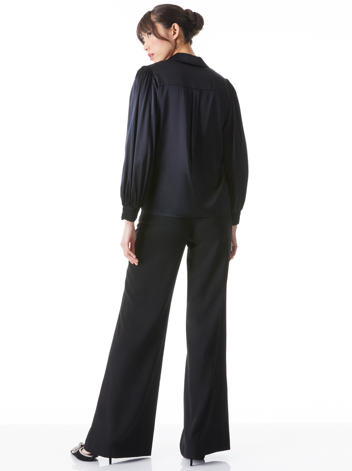 COSIMA BUTTON DOWN BLOUSE - BLACK image 1 - Alice And Olivia