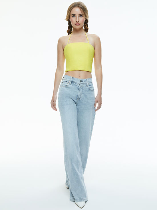 HAPPY YELLOW-CERESI HALTER BANDEAU TOP