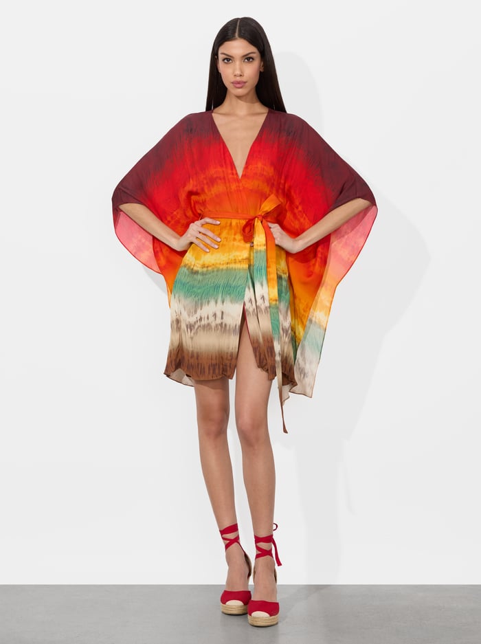 MARVA BELTED MINI KAFTAN - CRYSTAL TIE DYE image 2 - Alice And Olivia