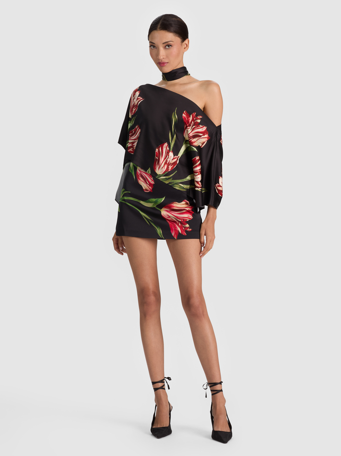 RUBI MINI SKIRT - SOFT TULIP BLACK image 1 - ALICE + OLIVIA