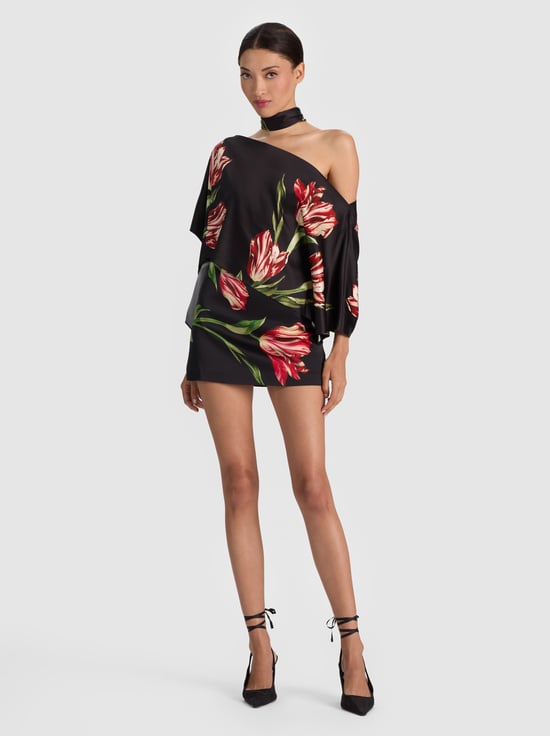 SOFT TULIP BLACK-RUBI MINI SKIRT