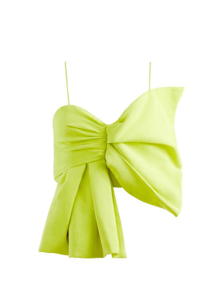 BELINE FRONT BOW CROP TOP - CITRON image 5 - Alice And Olivia