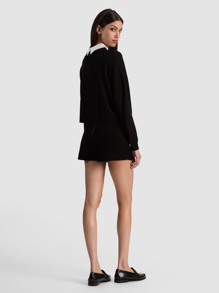 RHETT WOOL PULLOVER WITH DETACHABLE COLLAR - BLACK image 2 - ALICE + OLIVIA