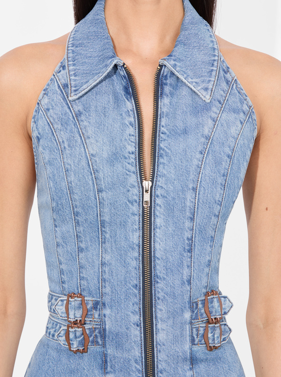 PEYTON VINTAGE BLUE-AXELLE DENIM MINI DRESS