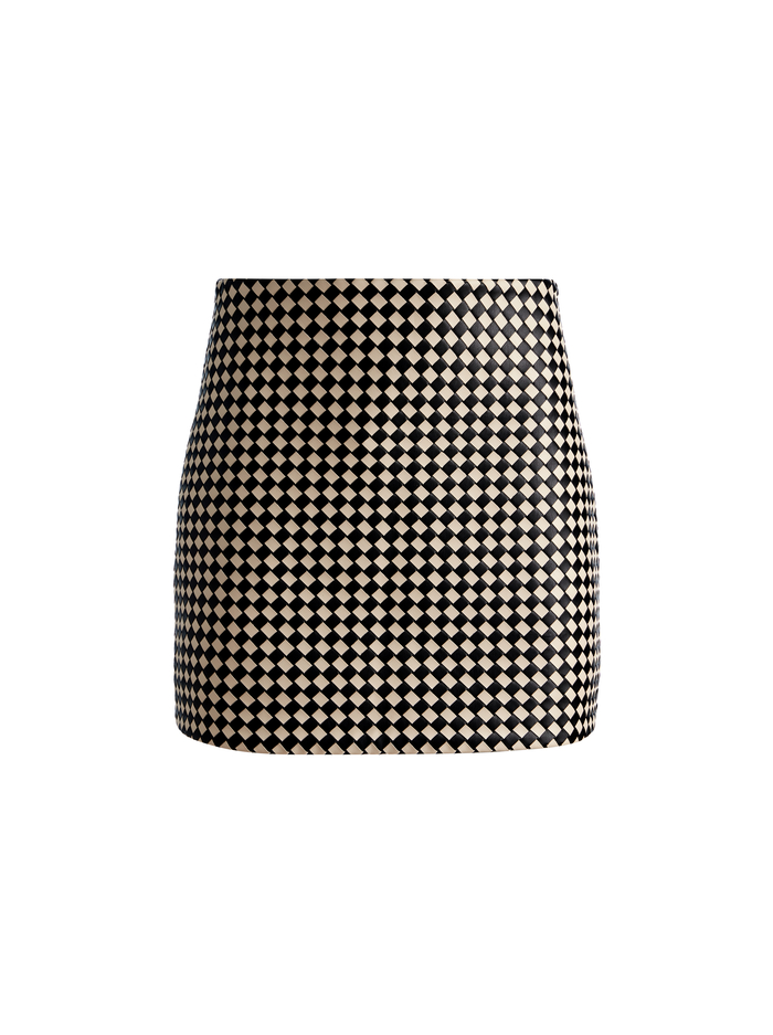 ELANA MINI SKIRT - BLACK/BISCOTTI image 5 - Alice And Olivia