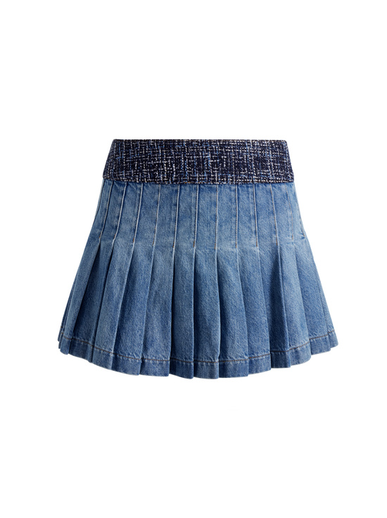CELINE VINTAGE-MERA DENIM MINI SKIRT