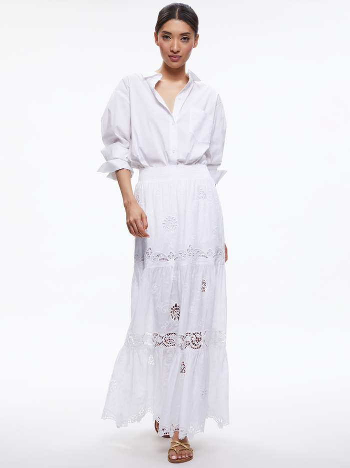 REISE PANELLED MAXI SKIRT - WHITE image 4 - Alice And Olivia