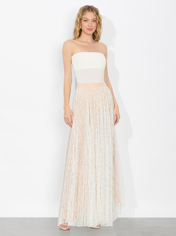 KATZ PLEATED MAXI SKIRT - OFF WHITE image 1 - Alice And Olivia