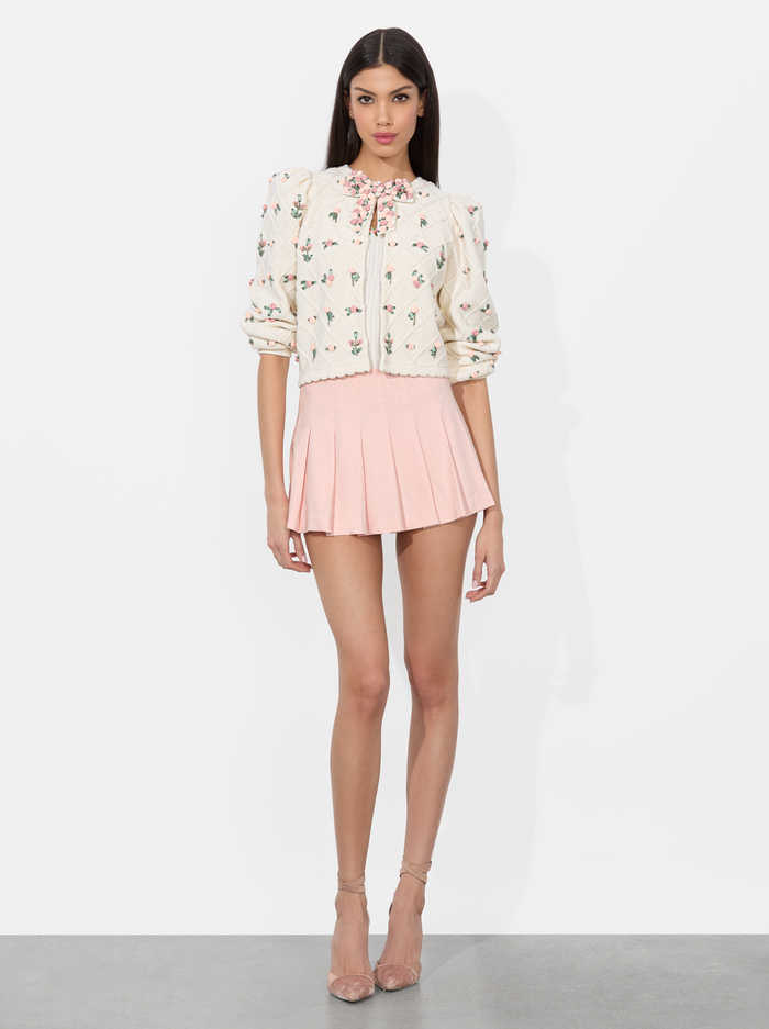 KITTY BOW CARDIGAN - SOFT WHITE MULTI image 2 - Alice And Olivia