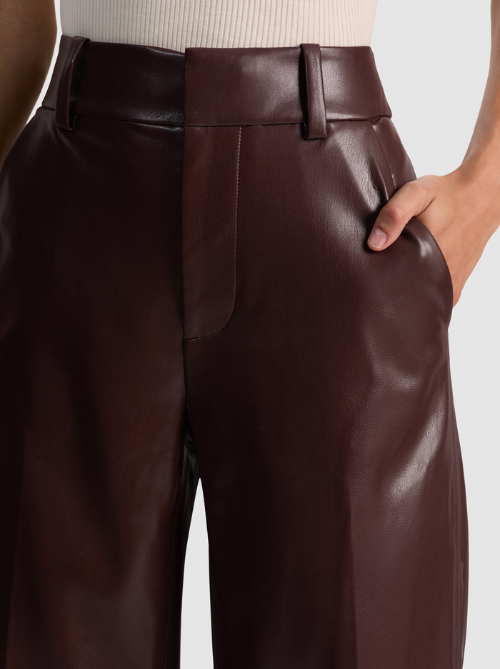 ALEXANDER VEGAN TROUSER - DARK CHOCOLATE image 3 - Alice And Olivia