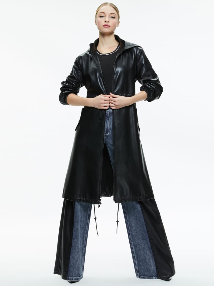 SIMSON VEGAN LEATHER WINDBREAKER - BLACK image 4 - Alice And Olivia