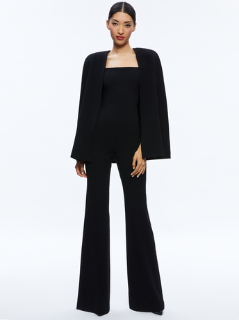 BLACK-NOVA CAPE JUMPSUIT