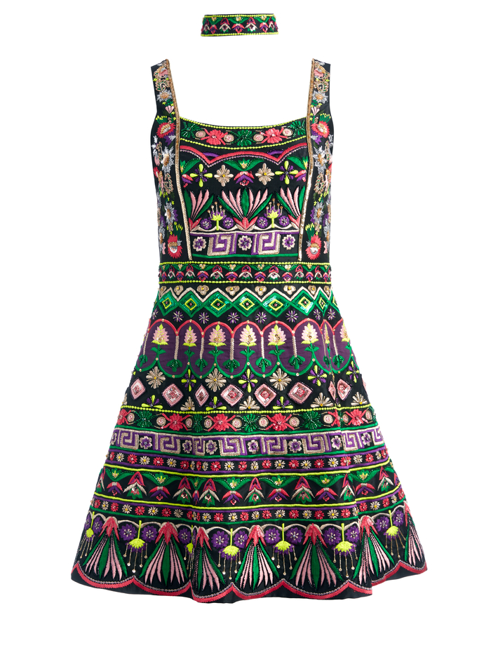 TRICIA EMBELLISHED MINI GOWN DRESS - BLACK/MULTI image 5 - ALICE + OLIVIA