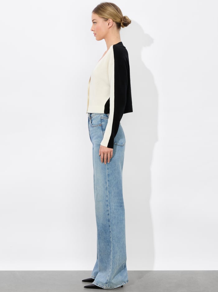 EDELMAN CARDIGAN - ECRU/BLACK image 5 - Alice And Olivia