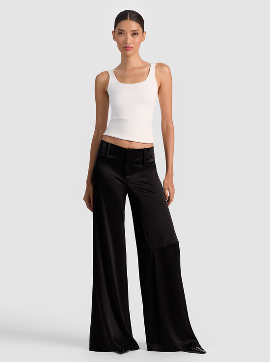 BLACK-OLIVIA SATIN WIDE LEG PANT