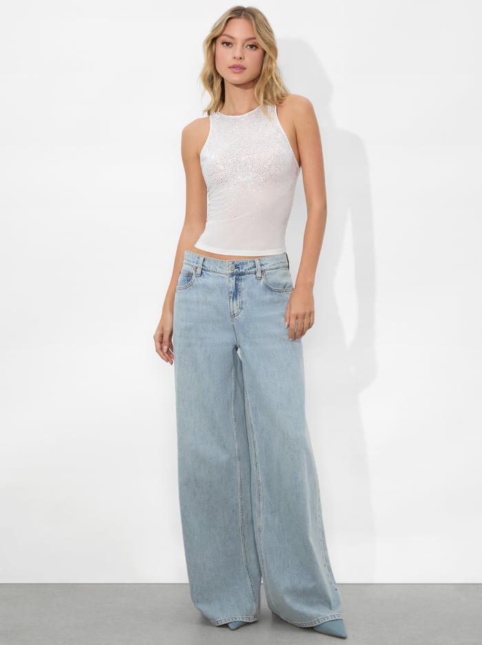 PANIA EMBELLISHED TOP - OFF WHITE/CRYSTAL image 1 - Alice And Olivia