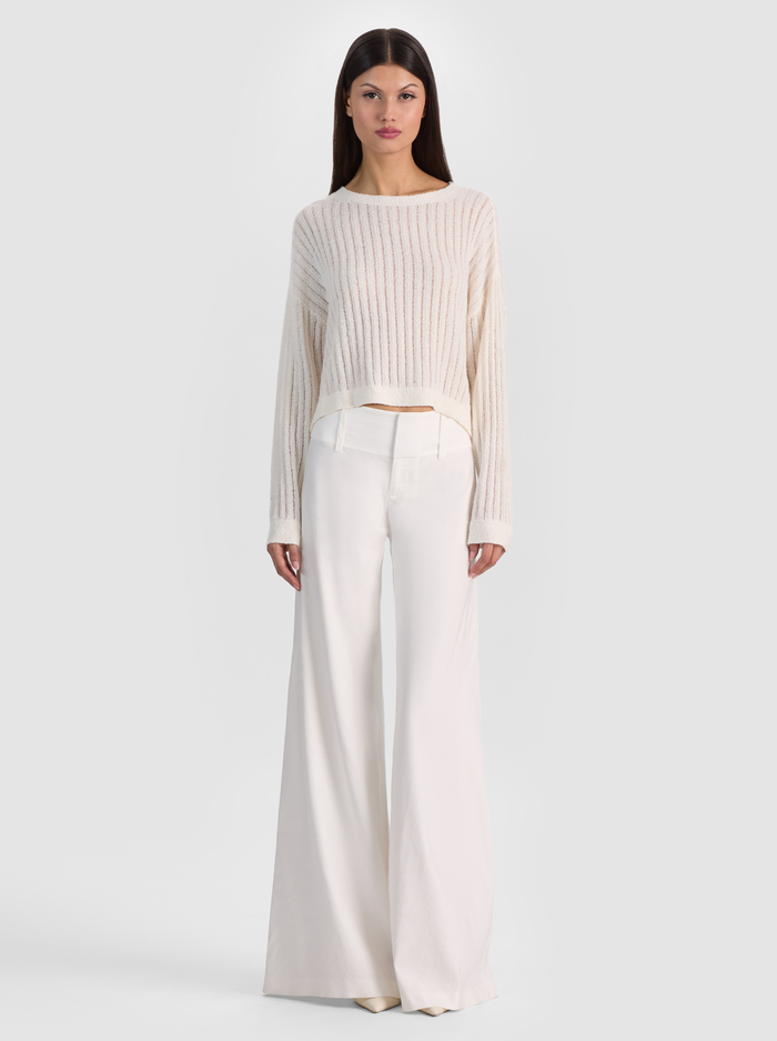 MITCHELL LIGHTWEIGHT PULLOVER - SOFT WHITE image 1 - ALICE + OLIVIA