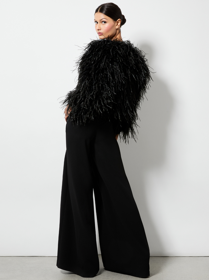 KIDMAN FEATHERED JACKET - BLACK image 2 - Alice And Olivia