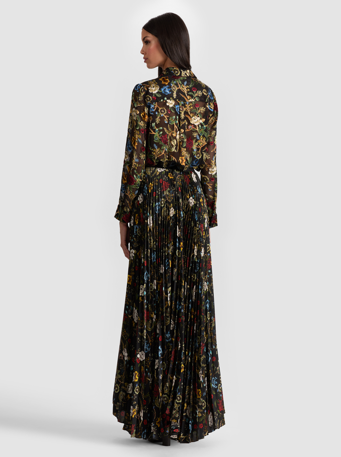 WILLA SILK BLOUSE - TAPESTRY TRAILS SM BLACK image 2 - Alice And Olivia