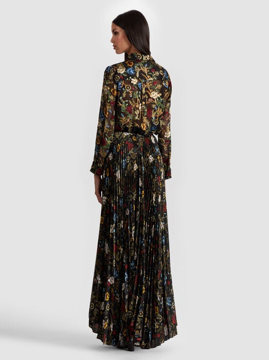 TAPESTRY TRAILS SM BLACK-WILLA SILK BLOUSE