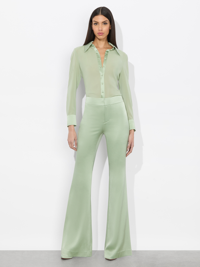 WILLA 70S COLLAR SILK BLOUSE - SAGE image 1 - Alice And Olivia