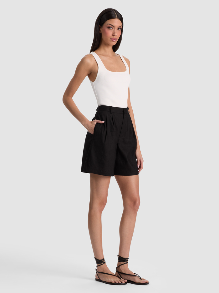 CONRY LINEN BERMUDA SHORT - BLACK image 4 - ALICE + OLIVIA