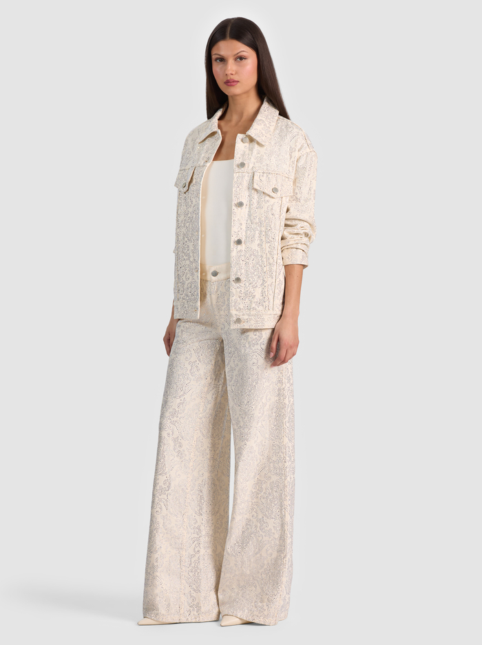 AMAZING EMBELLISHED JEAN - OFF WHITE/MULTI image 4 - ALICE + OLIVIA