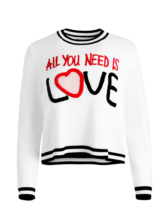 A+O X THE BEATLES RORIE PULLOVER - SOFT WHITE MULTI image 5 - Alice And Olivia