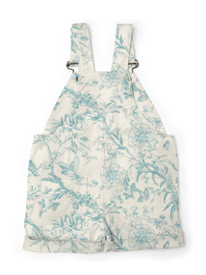 A+O x DOTTY DUNGAREES OVERALL SHORTS - ANTIQUE BUTTERFLY OFF WHITE image 6 - Alice And Olivia