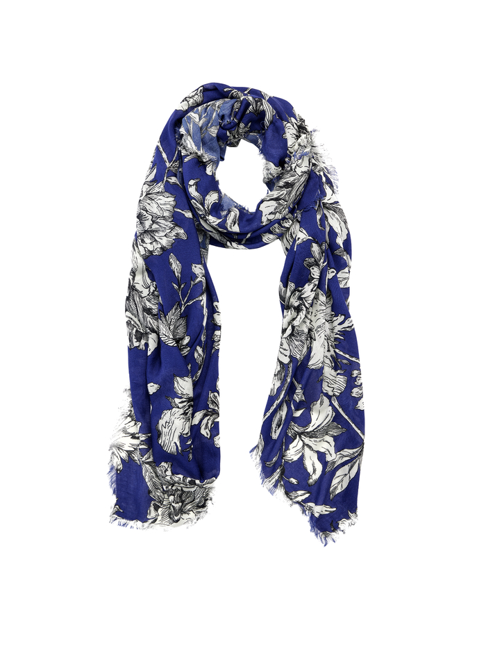 LOLA SCARF - BLOOMING WILD INDIGO image 5 - Alice And Olivia