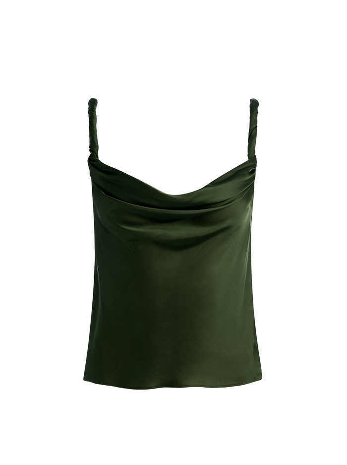 MONIQUE TWIST STRAP TANK - DARK FERN image 5 - ALICE + OLIVIA