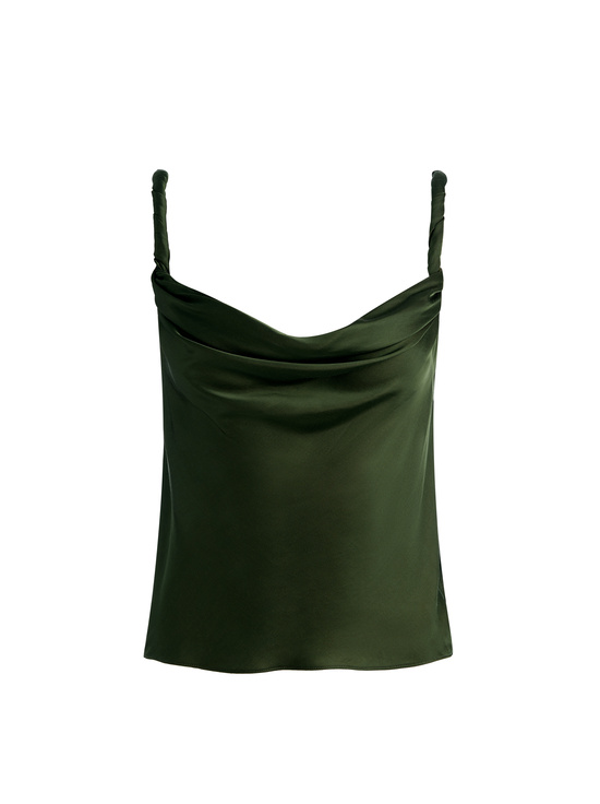 DARK FERN-MONIQUE TWIST STRAP TANK
