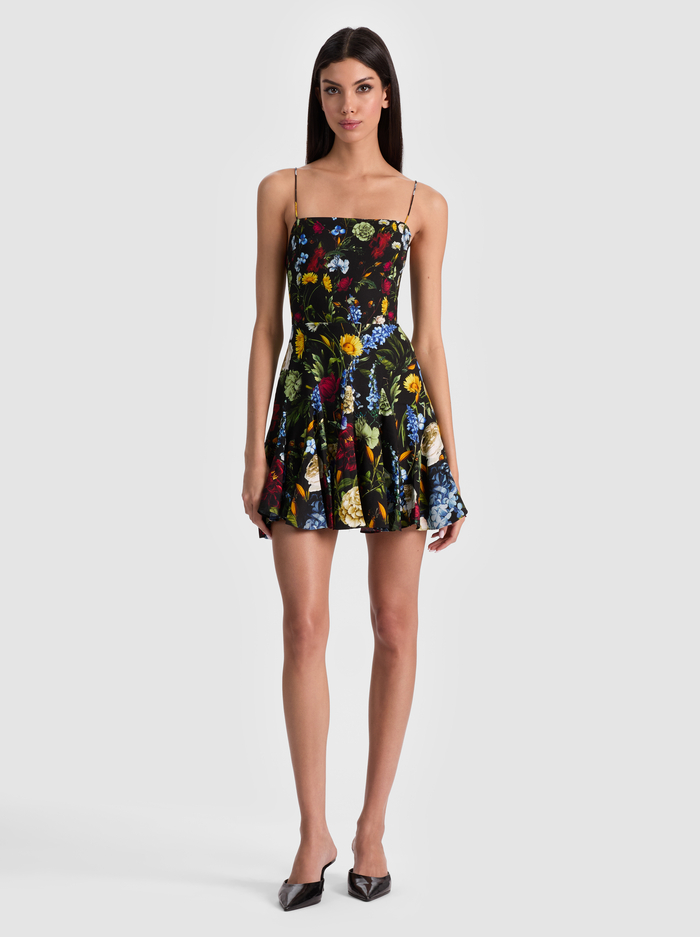 GINNY MINI DRESS - SOCIAL HOUR BLACK - Alice And Olivia
