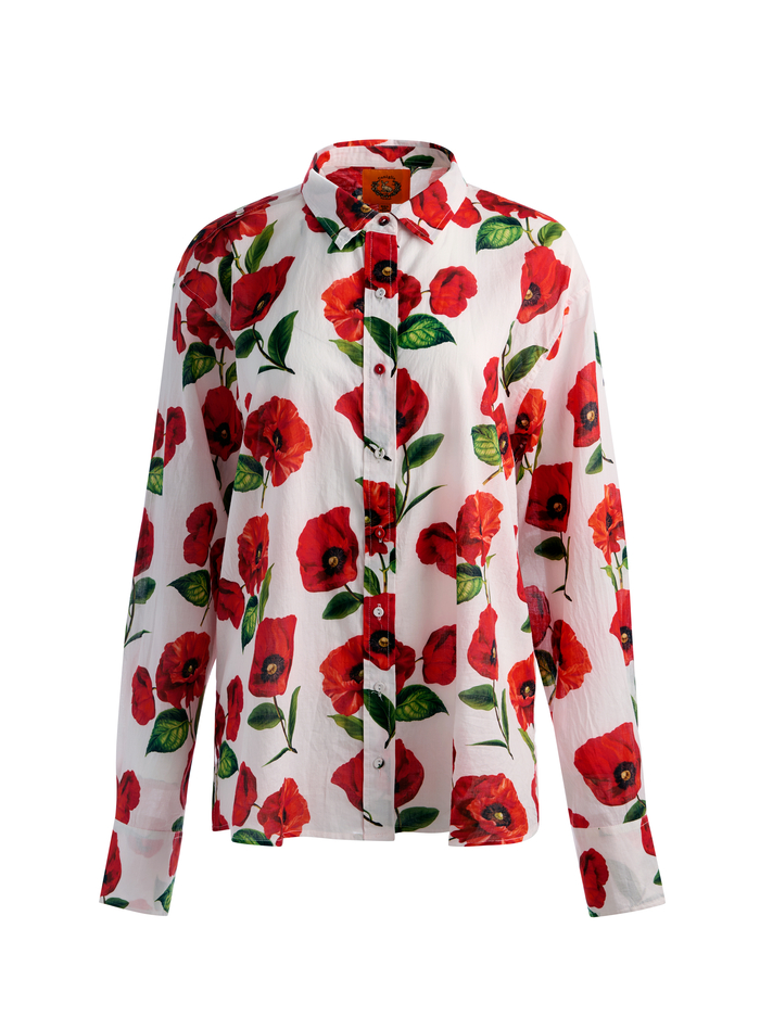 A+O X CONIGLIO PALM BEACH BUTTON DOWN - SUMMER POPPY image 6 - ALICE + OLIVIA