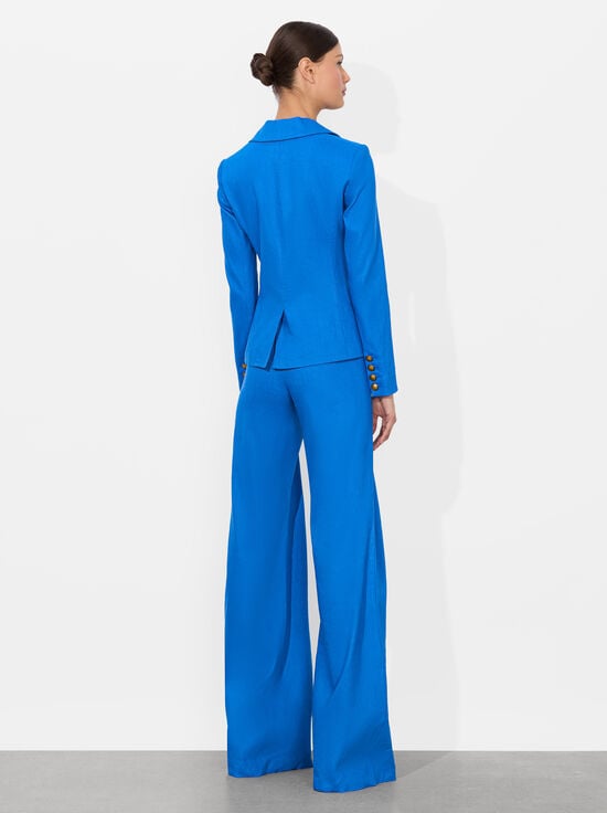 TRUE BLUE-MYA LINEN FITTED BLAZER